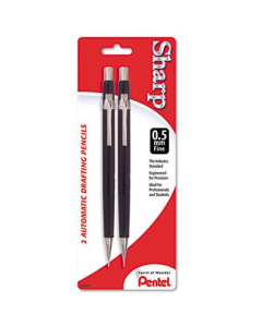 Pentel Sharp #2 0.5 mm Black Automatic Mechanical Pencil, 2-Pack