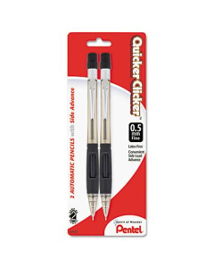 Pentel Quicker Clicker #2 0.5 mm Smoke Plastic Mechanical Pencils, 2-Pack
