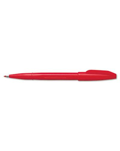 Pentel Porous Point Capped Water-Based Sign Pen, Red, Fine, 12-Pack