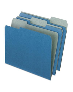 Pendaflex Earthwise 1/3 Cut Tab Letter File Folder, Blue, 100/Box