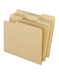 Pendaflex Earthwise 1/3 Cut Tab Letter File Folder, Natural, 100/Box