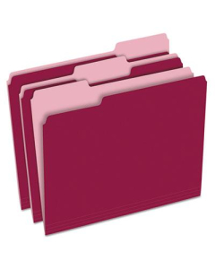 Pendaflex 1/3 Cut Tab Letter File Folder, Burgundy, 100/Box