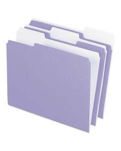 Pendaflex 1/3 Cut Tab Letter File Folder, Lavender, 100/Box