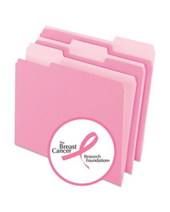 Pendaflex 1/3 Cut Tab Letter File Folder, Pink, 100/Box