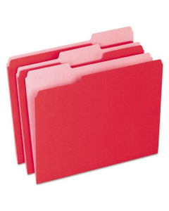 Pendaflex 1/3 Cut Tab Letter File Folder, Red, 100/Box