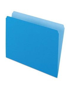 Pendaflex Straight Cut Letter File Folder, Blue, 100/Box