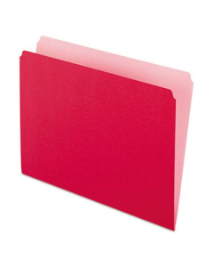 Pendaflex Straight Cut Letter File Folder, Red, 100/Box