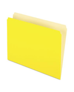 Pendaflex Straight Cut Letter File Folder, Yellow, 100/Box