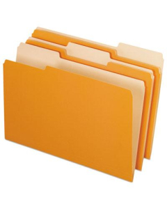 Pendaflex 1/3 Cut Tab Legal File Folder, Orange, 100/Box