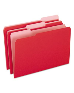 Pendaflex 1/3 Cut Tab Legal File Folder, Red, 100/Box