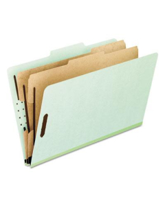 Pendaflex 6-Section Letter Pressboard 25-Point Classification Folders, Green, 10/Box