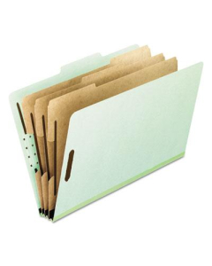 Pendaflex 8-Section Letter Pressboard 25-Point Classification Folders, Green, 10/Box