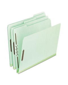 Pendaflex Letter 1" Expanding 1/3 Cut Tab 2-Fastener Pressboard Folder, Green, 25/Box