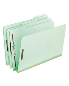 Pendaflex Letter 2" Expanding 1/3 Cut Tab 2-Fastener Pressboard Folder, Green, 25/Box