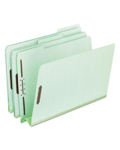 Pendaflex Letter 3" Expanding 1/3 Cut Tab 2-Fastener Pressboard Folder, Green, 25/Box