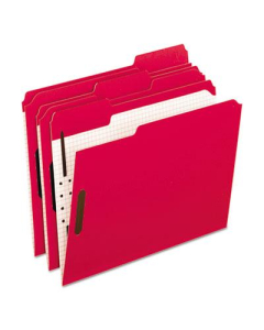 Pendaflex 1/3 Cut Tab 1-Fastener Letter File Folder, Red, 50/Box