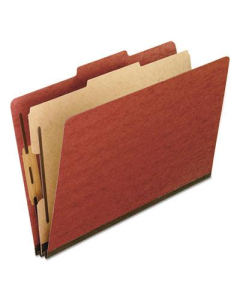 Pendaflex 4-Section Legal Pressboard 25-Point Classification Folders, Red, 10/Box