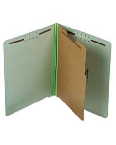 Pendaflex 4-Section Letter Pressboard 25-Point Classification Folders, Green, 10/Box