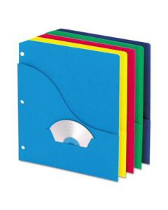 Pendaflex 8-1/2" x 11" 3-Hole Punched Slash Pocket Project Folders, Assorted, 10/Pack