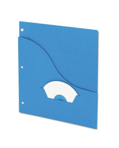 Pendaflex 8-1/2" x 11" 3-Hole Punched Slash Pocket Project Folders, Blue, 25/Pack