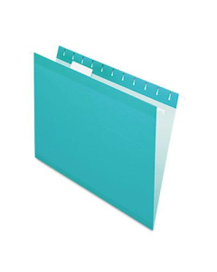 Pendaflex Letter Reinforced Hanging File Folders, Aqua, 25/Box
