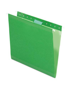 Pendaflex Letter Reinforced Hanging File Folders, Bright Green, 25/Box