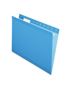 Pendaflex Letter Reinforced Hanging File Folders, Blue, 25/Box