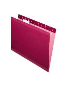 Pendaflex Letter Reinforced Hanging File Folders, Burgundy, 25/Box