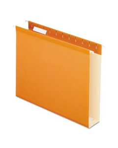 Pendaflex Letter 2" Box Bottom Hanging File Folders, Orange, 25/Box