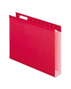 Pendaflex Letter 2" Box Bottom Hanging File Folders, Red, 25/Box