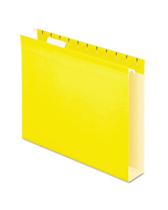 Pendaflex Letter 2" Box Bottom Hanging File Folders, Yellow, 25/Box