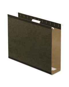 Pendaflex Letter 3" Box Bottom Hanging File Folders, Green, 25/Box