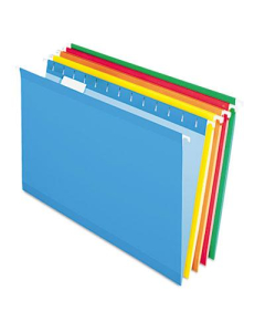 Pendaflex Legal Reinforced Hanging File Folders, Assorted Colors, 25/Box