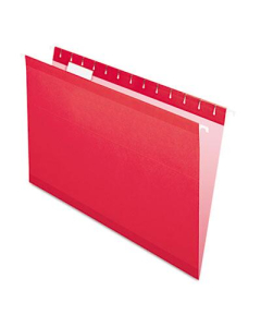 Pendaflex Legal Reinforced Hanging File Folders, Red, 25/Box