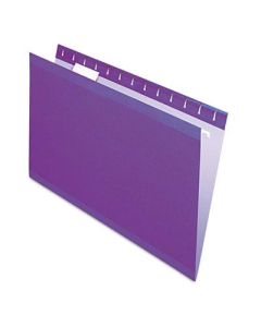 Pendaflex Legal Reinforced Hanging File Folders, Violet, 25/Box