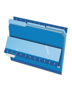 Pendaflex 1/3 Cut Tab Letter Interior File Folder, Blue, 100/Box