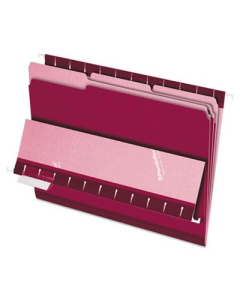 Pendaflex 1/3 Cut Tab Letter Interior File Folder, Burgundy, 100/Box