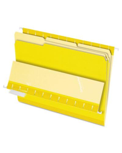 Pendaflex 1/3 Cut Tab Letter Interior File Folder, Yellow, 100/Box