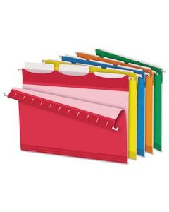 Pendaflex Ready-Tab Reinforced Letter 1/3 Tab File Folders, Assorted Colors, 25/Box