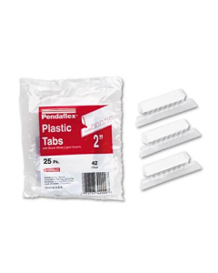 Pendaflex Pliable 1/5 Tab 2" Hanging File Tabs with Inserts, Clear/White, 25/Pack