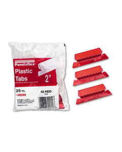 Pendaflex Pliable 1/5 Tab 2" Hanging File Tabs with Inserts, Red/White, 25/Pack