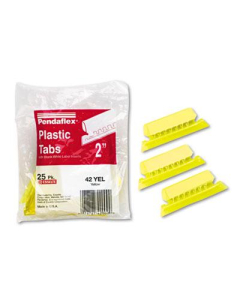 Pendaflex Pliable 1/5 Tab 2" Hanging File Tabs with Inserts, Yellow/White, 25/Pack