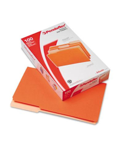 Pendaflex 1/3 Cut Tab Legal Interior File Folder, Orange, 100/Box