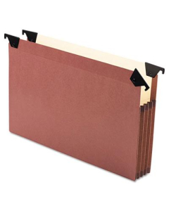 Pendaflex Letter 3-1/2" Expanding 1/3 Tab Hanging File Folders, Red, 5/Box