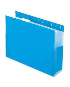 Pendaflex SureHook Letter 3" Box Bottom Hanging Folders, Blue, 25/Box