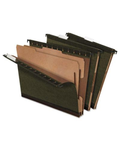 Pendaflex 6-Section SureHook Letter Hanging Divided Folders, Green, 10/Box
