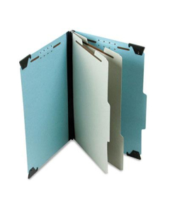 Pendaflex 6-Section Legal Pressboard 25-Point Hanging Classification Folder, Light Blue