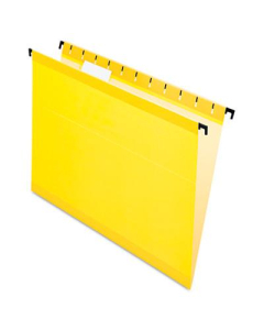 Pendaflex SureHook Letter Hanging Folders, Yellow, 20/Box