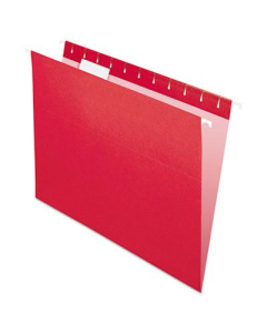 Pendaflex Letter Hanging File Folders, Red, 25/Box