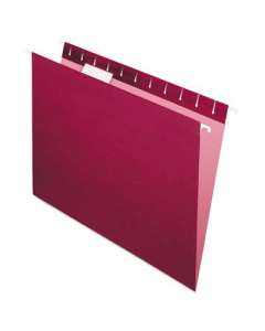 Pendaflex Letter Hanging File Folders, Burgundy, 25/Box